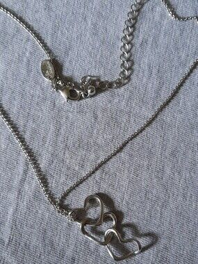 Lia Sophia Silver Triple Heart Pendant Necklace - Women Jewelry